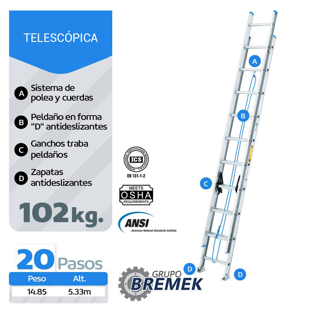 Escalera Telescopica Aluminio